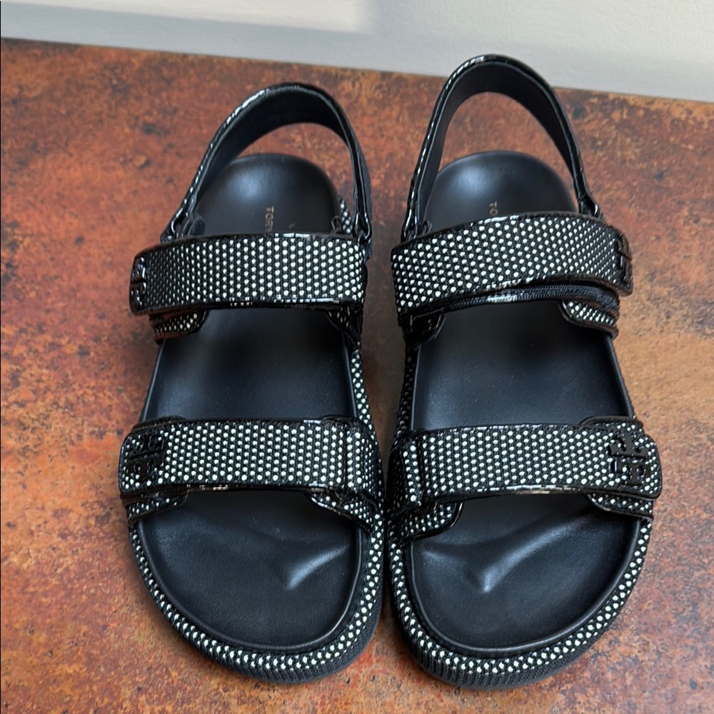 Tory Burch Black and White Sandals